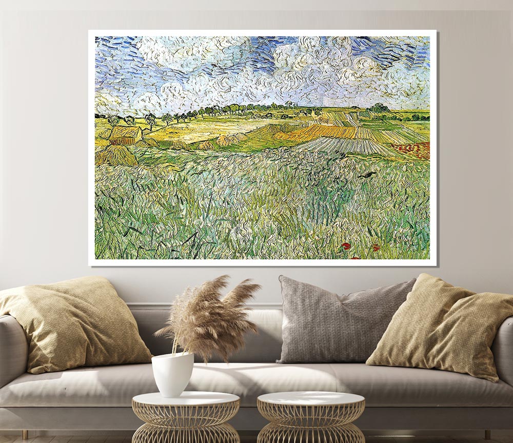 Van Gogh Auvers With Rain Clouds Print Poster Wall Art