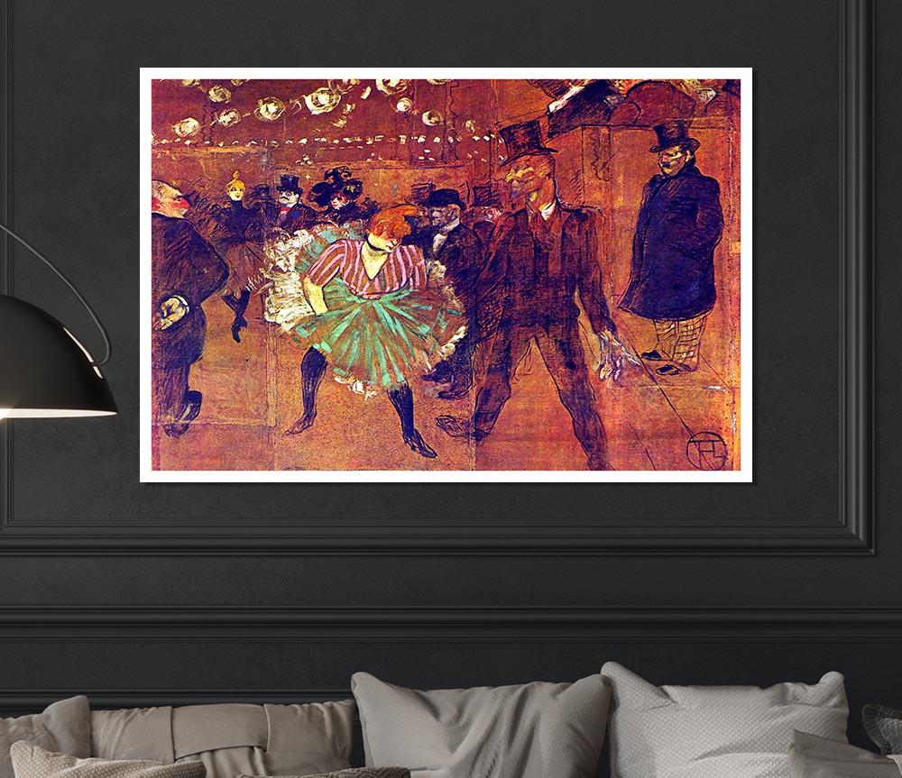 Toulouse Lautrec Ball At Moulin Rouge Print Poster Wall Art