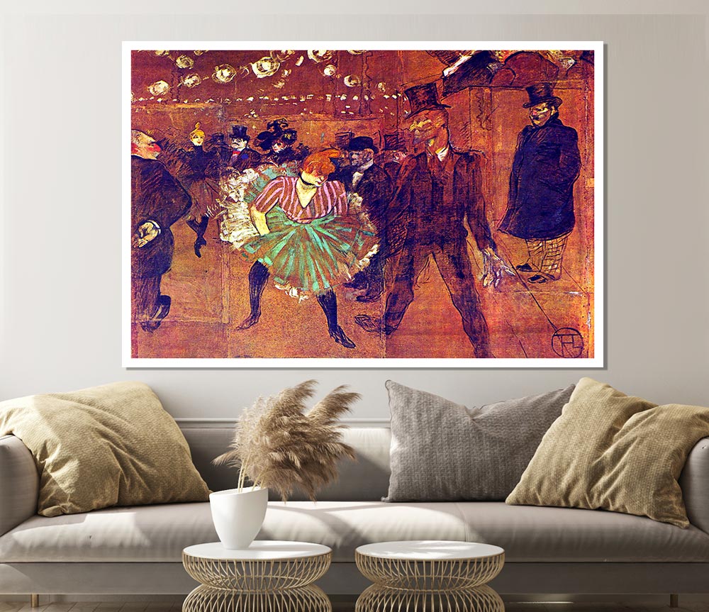 Toulouse Lautrec Ball At Moulin Rouge Print Poster Wall Art