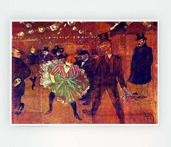 Toulouse Lautrec Ball At Moulin Rouge Print Poster Wall Art