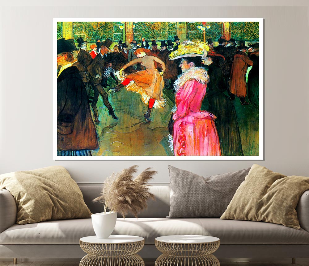 Toulouse Lautrec Ball In The Moulin Rouge Print Poster Wall Art