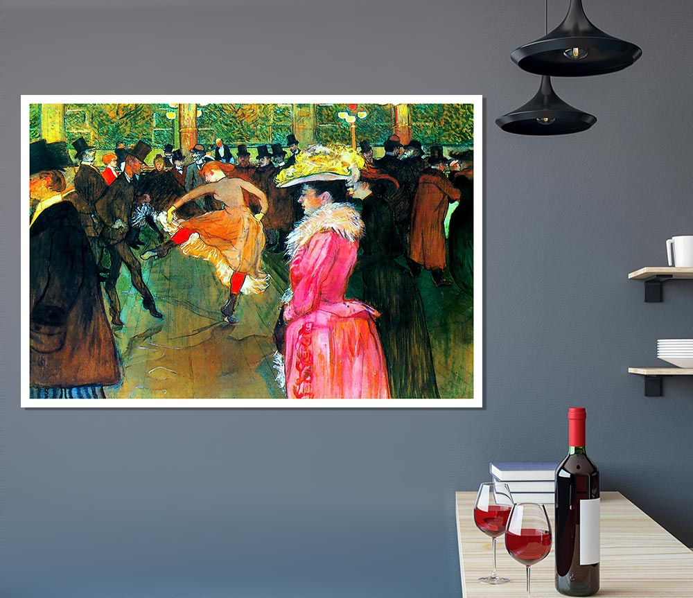 Toulouse Lautrec Ball In The Moulin Rouge Print Poster Wall Art