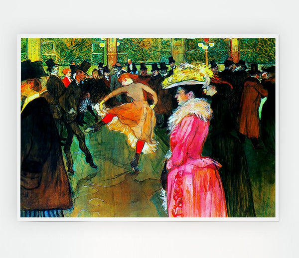 Toulouse Lautrec Ball In The Moulin Rouge Print Poster Wall Art