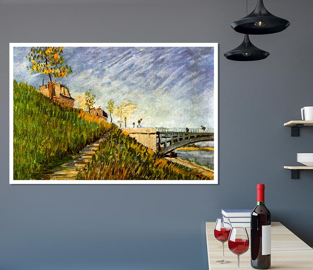 Van Gogh Banks Of The Seine With Pont De Clichy Print Poster Wall Art