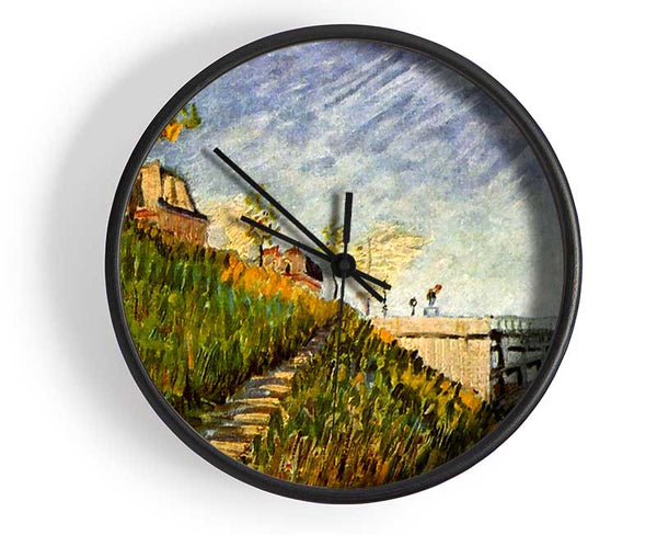 Van Gogh Banks Of The Seine With Pont De Clichy Clock - Wallart-Direct UK