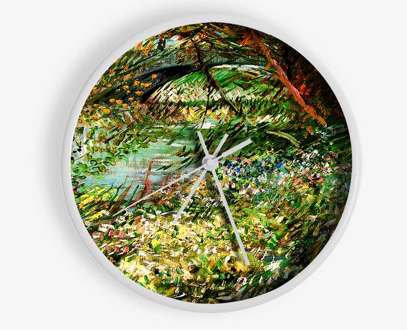 Van Gogh Banks Of The Seine With Pont De Clichy In The Spring Clock - Wallart-Direct UK