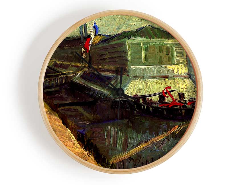 Van Gogh Bathing Float On The Seine At Asniere Clock - Wallart-Direct UK