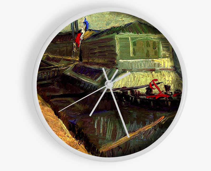 Van Gogh Bathing Float On The Seine At Asniere Clock - Wallart-Direct UK