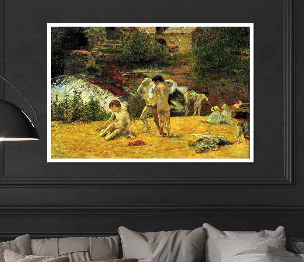 Gauguin Bathing In The Mill Of Bois D Amour Print Poster Wall Art