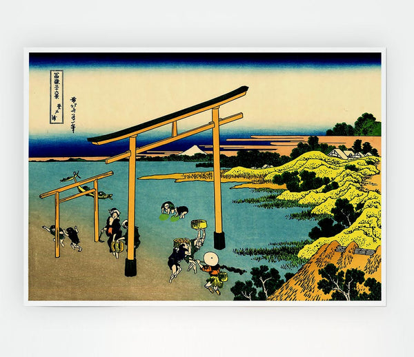 Hokusai Bay Of Noboto Print Poster Wall Art