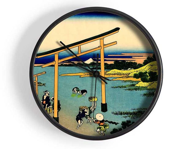 Hokusai Bay Of Noboto Clock - Wallart-Direct UK