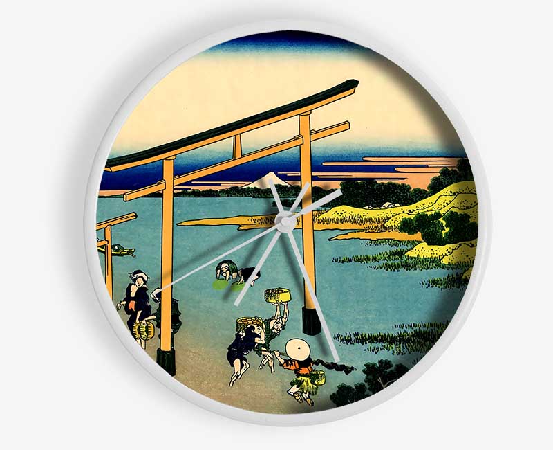 Hokusai Bay Of Noboto Clock - Wallart-Direct UK