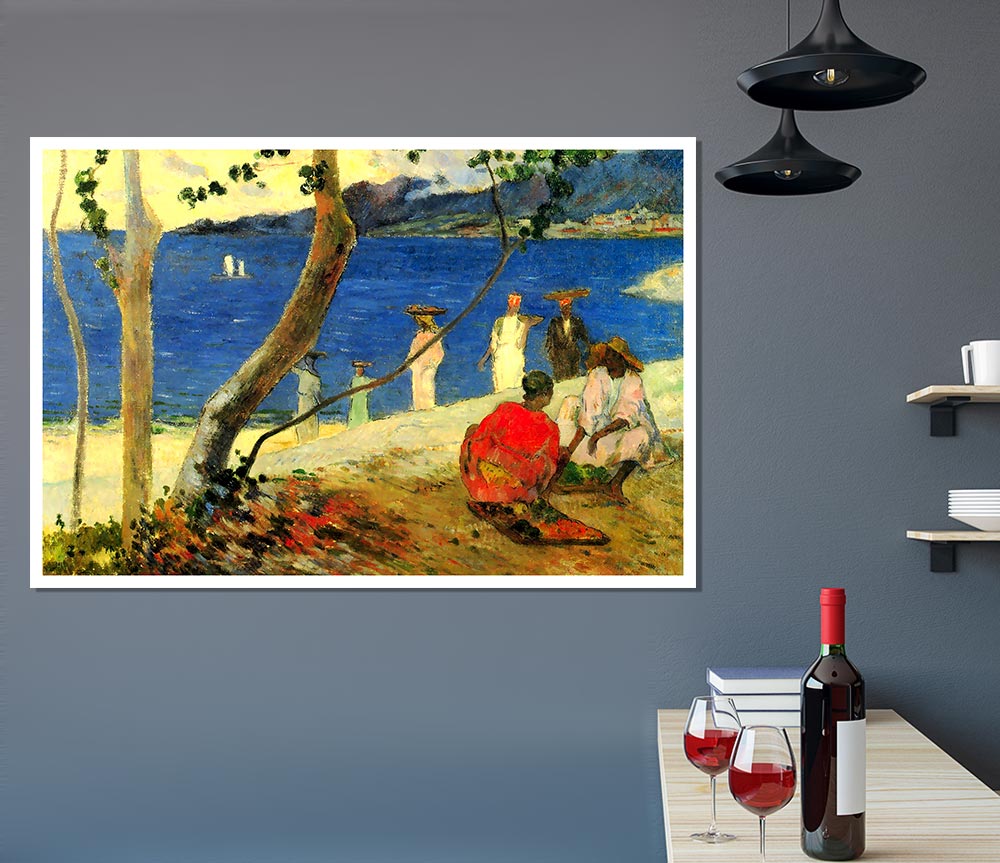 Gauguin Beach Scene Print Poster Wall Art