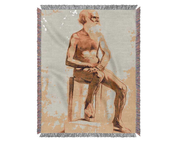 Toulouse Lautrec Bearded Man With Crossed Hands Woven Blanket