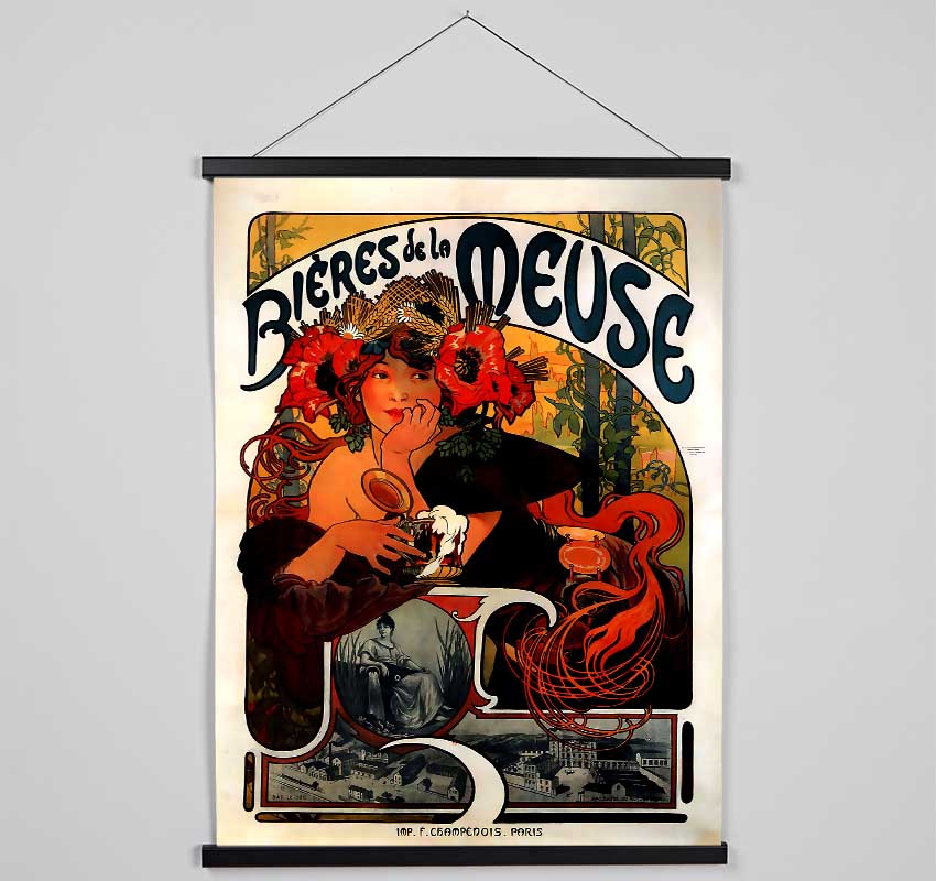 Alphonse Mucha Bieres De La Meuse Hanging Poster - Wallart-Direct UK