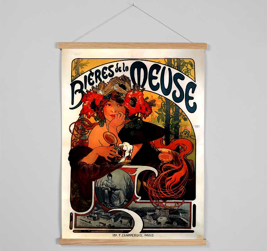 Alphonse Mucha Bieres De La Meuse Hanging Poster - Wallart-Direct UK