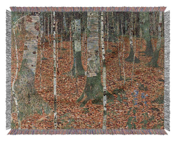 Klimt Birch Forest Woven Blanket