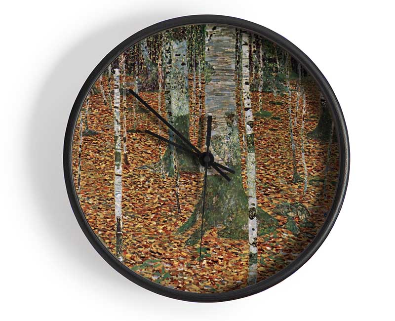 Klimt Birch Forest Clock - Wallart-Direct UK