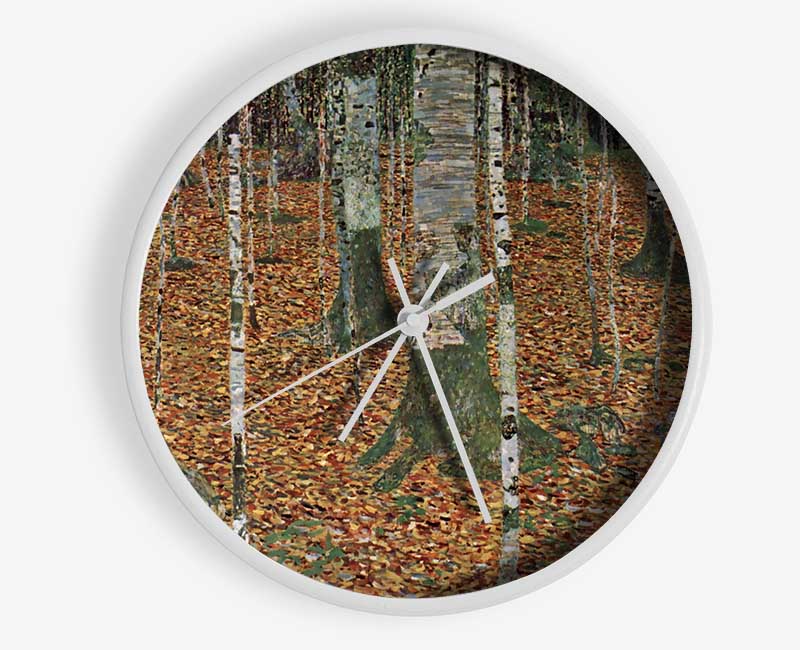 Klimt Birch Forest Clock - Wallart-Direct UK