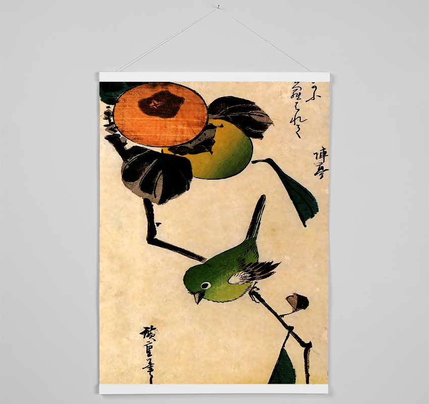 Hiroshige Bird On A Persimmon Tree Hanging Poster - Wallart-Direct UK