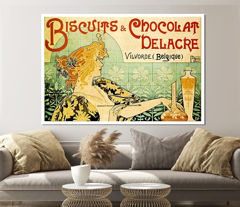 Biscuits And Chocolat Delacre Print Poster Wall Art