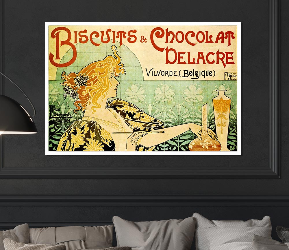 Biscuits And Chocolat Delacre Print Poster Wall Art