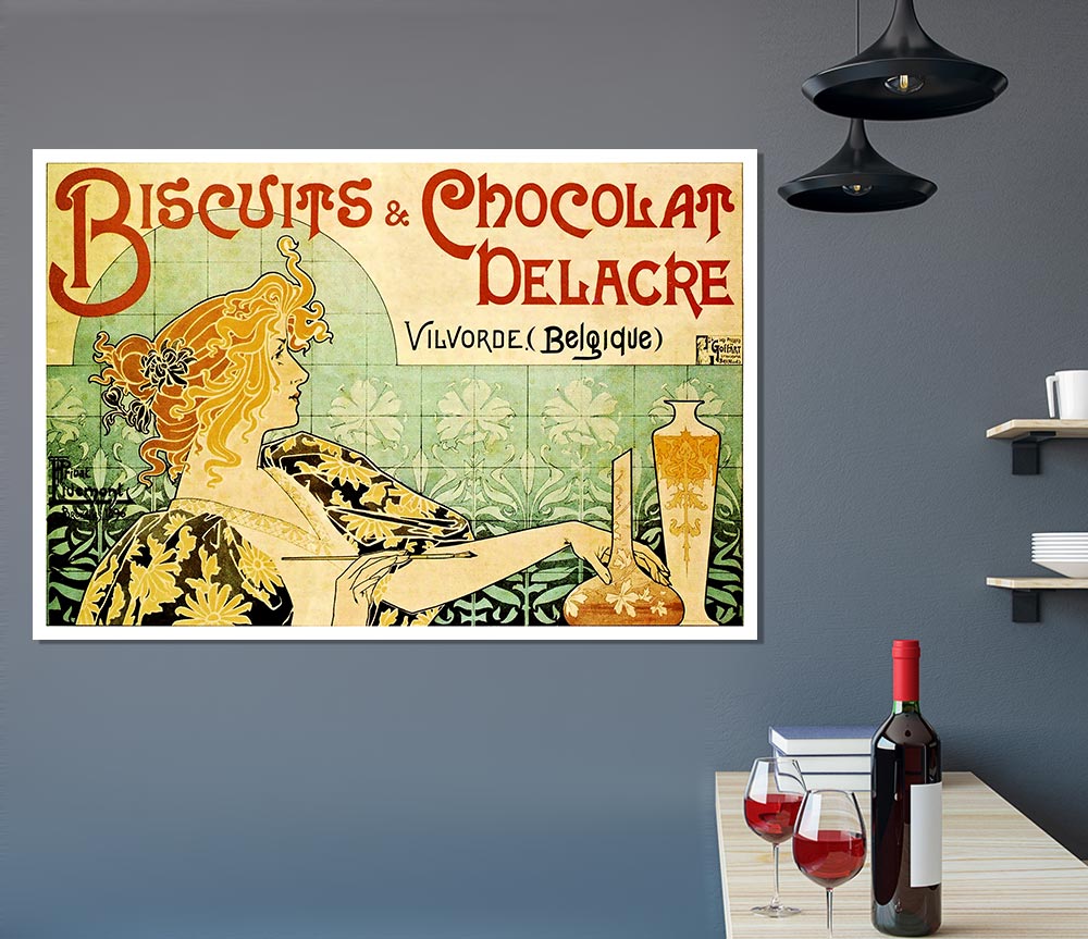 Biscuits And Chocolat Delacre Print Poster Wall Art