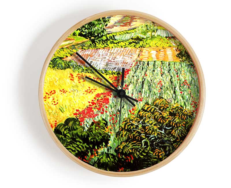 Van Gogh Blooming Field Clock - Wallart-Direct UK