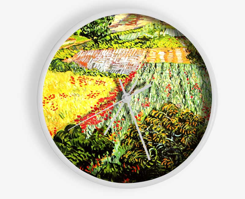 Van Gogh Blooming Field Clock - Wallart-Direct UK