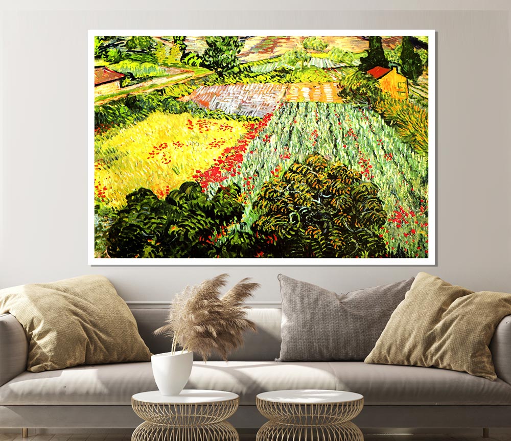 Van Gogh Blooming Field Print Poster Wall Art