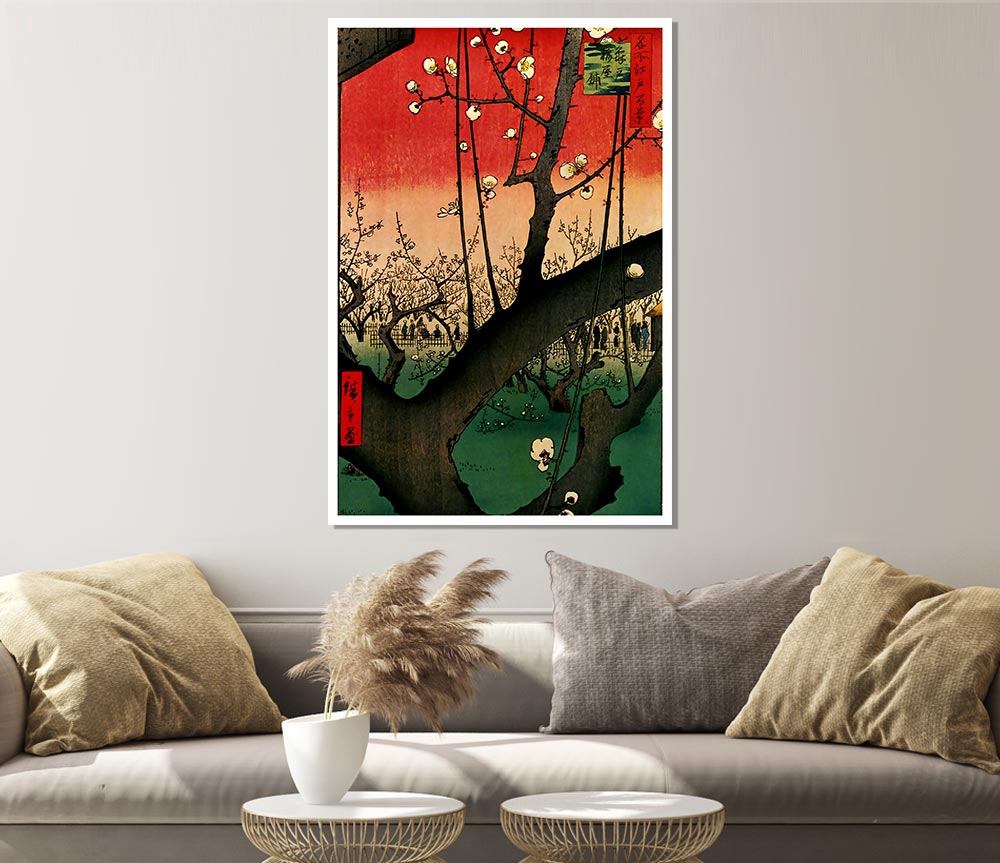 Hiroshige Blooming Trees Print Poster Wall Art