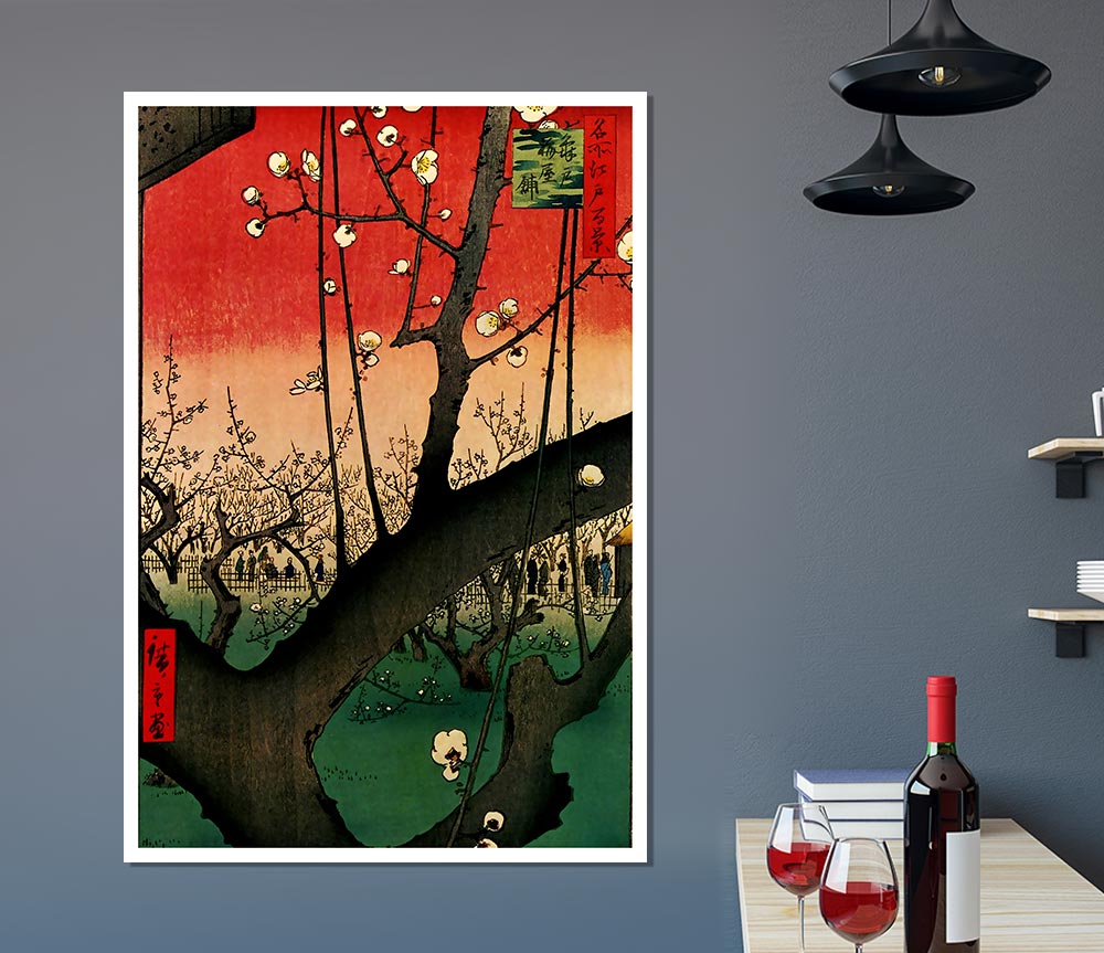 Hiroshige Blooming Trees Print Poster Wall Art