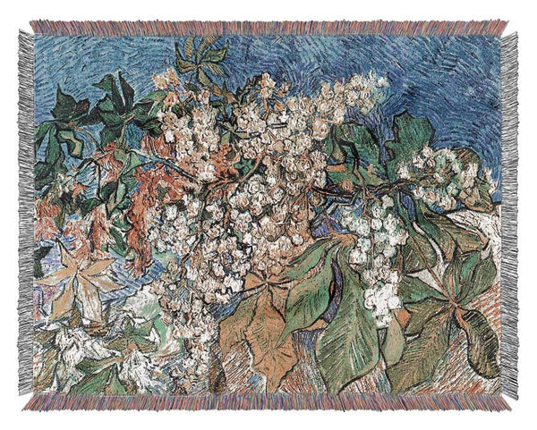 Van Gogh Blossoming Chestnut Branches Woven Blanket