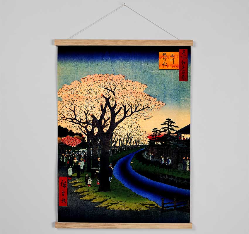 Hiroshige Blossoms On The Tama River Hanging Poster - Wallart-Direct UK