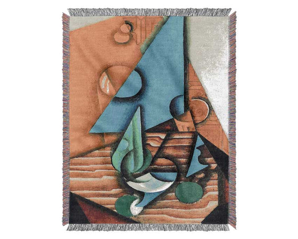 Juan Gris Bottle And Glass On A Table Woven Blanket