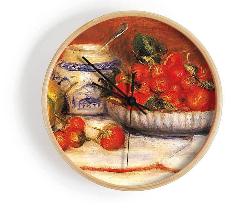 Renoir Bowl Of Strawberries Clock - Wallart-Direct UK