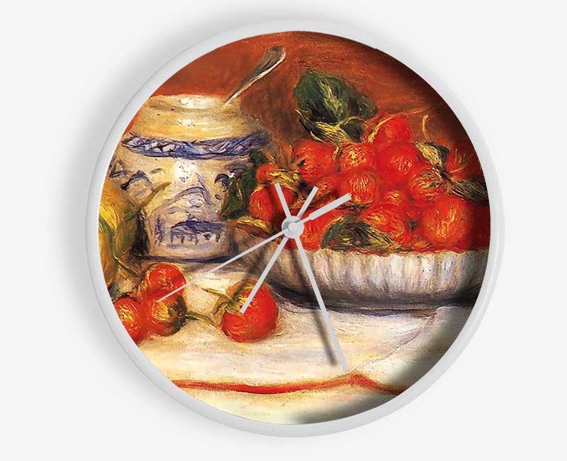 Renoir Bowl Of Strawberries Clock - Wallart-Direct UK