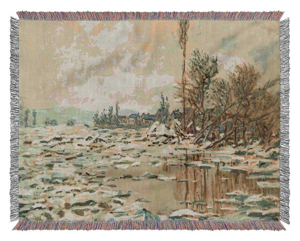 Monet Break Up Of Ice Woven Blanket