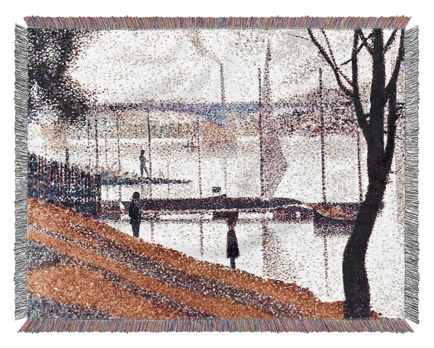 Seurat Bridge Of Courbevoie Woven Blanket