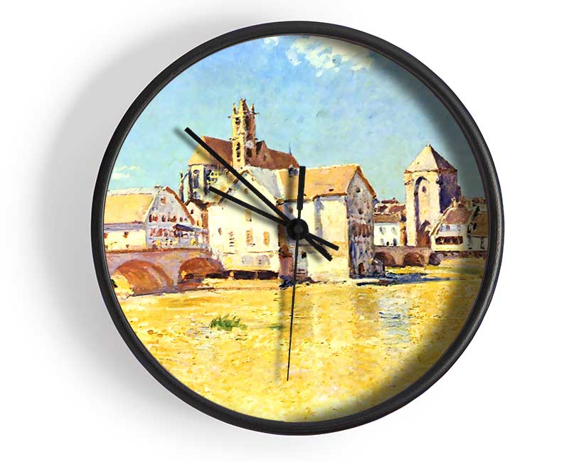 Sisley Bridge Of Moret In Morning Sun Clock - Wallart-Direct UK