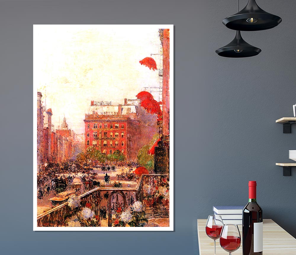 Hassam Broadway And Fifth Avenue Print Poster Wall Art