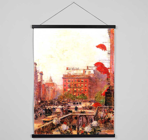 Hassam Broadway And Fifth Avenue Hanging Poster - Wallart-Direct UK