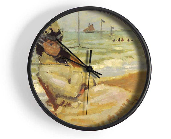 Monet Camille On The Beach At Trouville Clock - Wallart-Direct UK