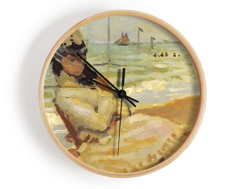 Monet Camille On The Beach At Trouville Clock - Wallart-Direct UK