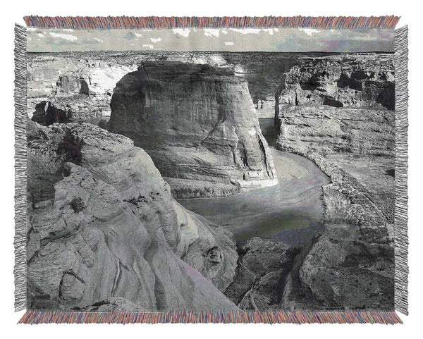 Ansel Adams Canyon De Chelly Arizona B n W Woven Blanket