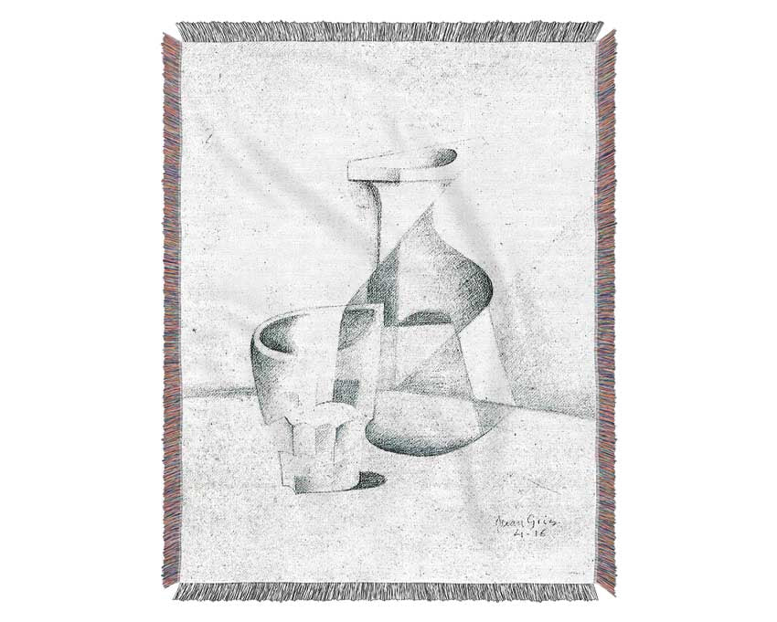 Juan Gris Caraffe And Glass Woven Blanket