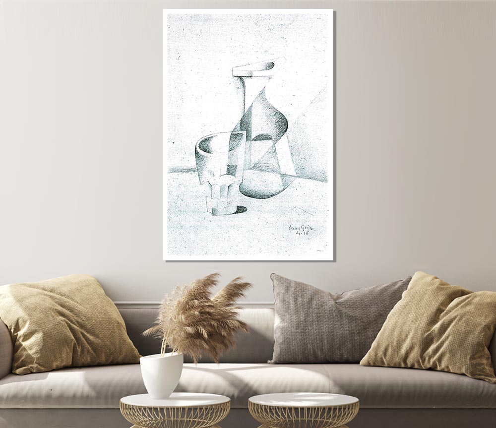 Juan Gris Caraffe And Glass Print Poster Wall Art