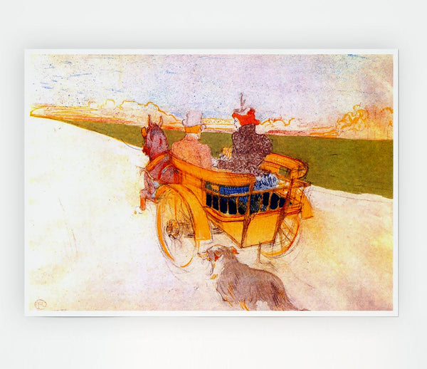 Toulouse Lautrec Carriage With Dog Print Poster Wall Art