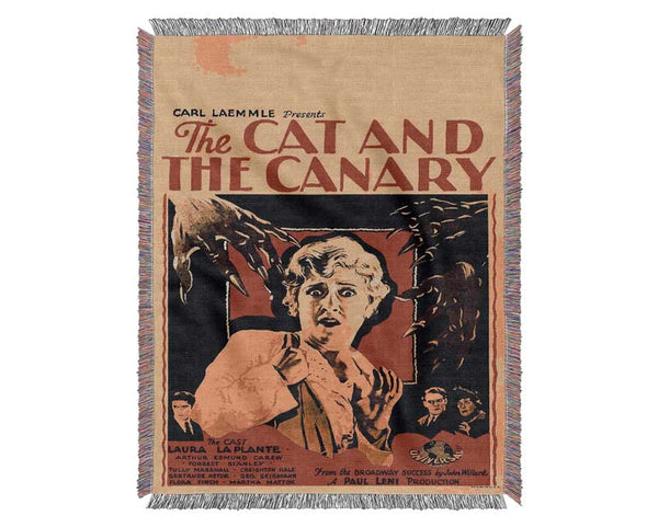 Cat And Canary 1927 Poster Woven Blanket