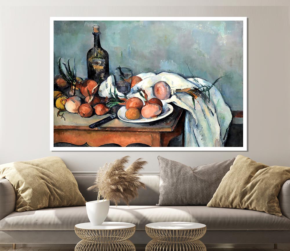 Cezanne Still Life With Onions Print Poster Wall Art